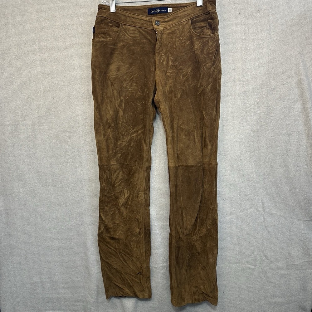 Earl Jeans Tan Faux Suede Straight Leg Jeans Pants Sz 29 (sz8)‎ Y2K Vintage USA